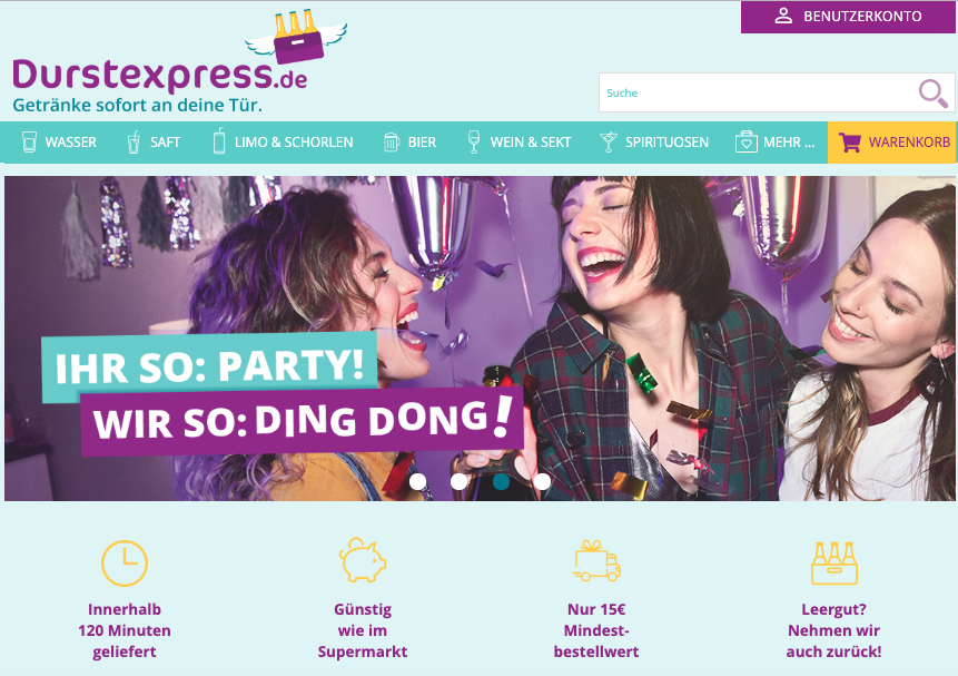 Homepage von Durstexpress